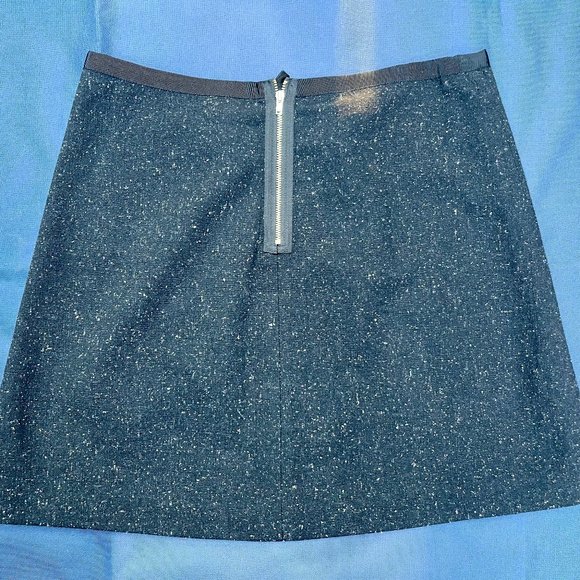 H&M Wool Pleated Black Multicolor Mini Skirt - Size 10 - Picture 2 of 5